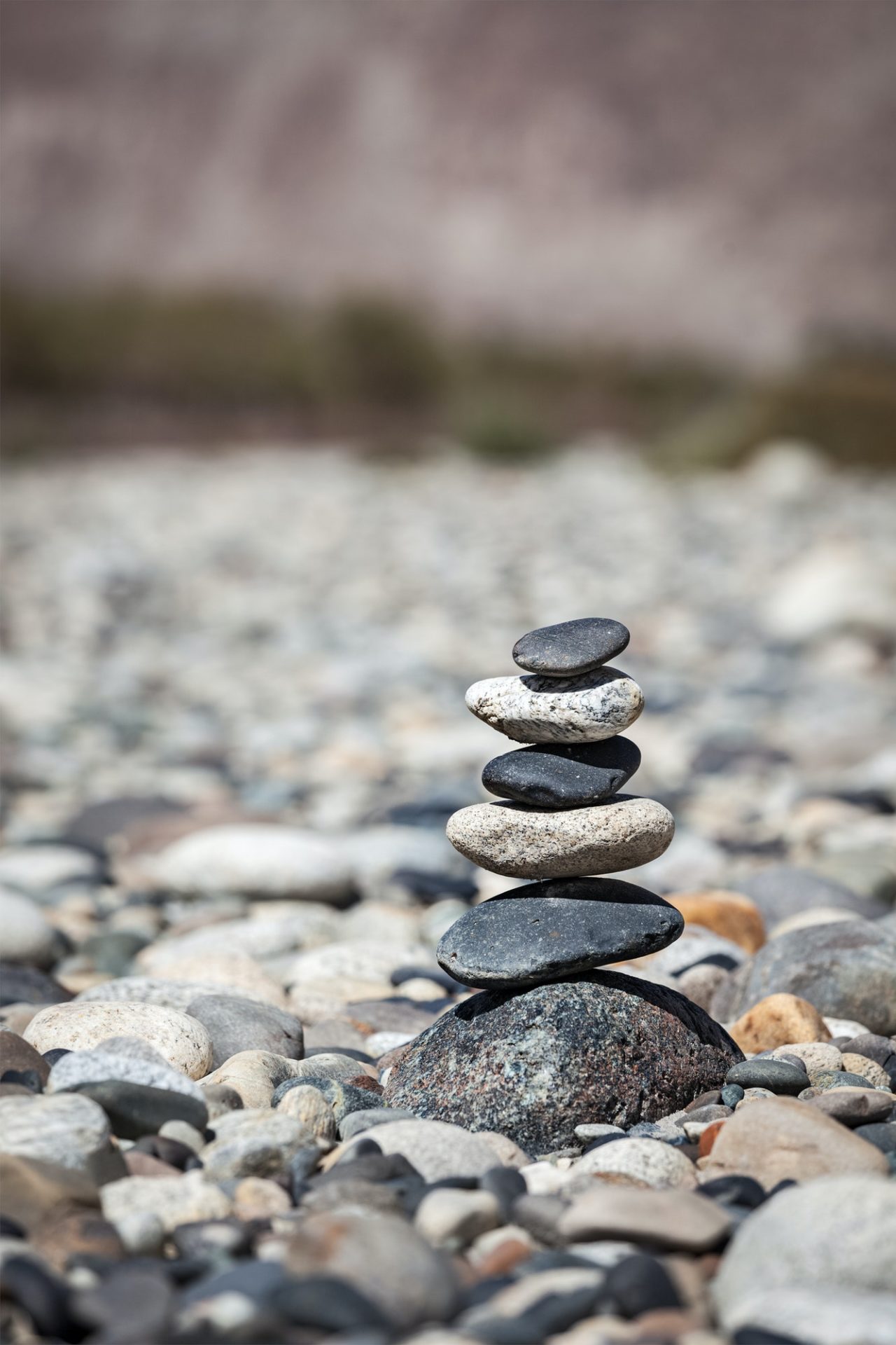 Zen balanced stones stack balance peace silence concept